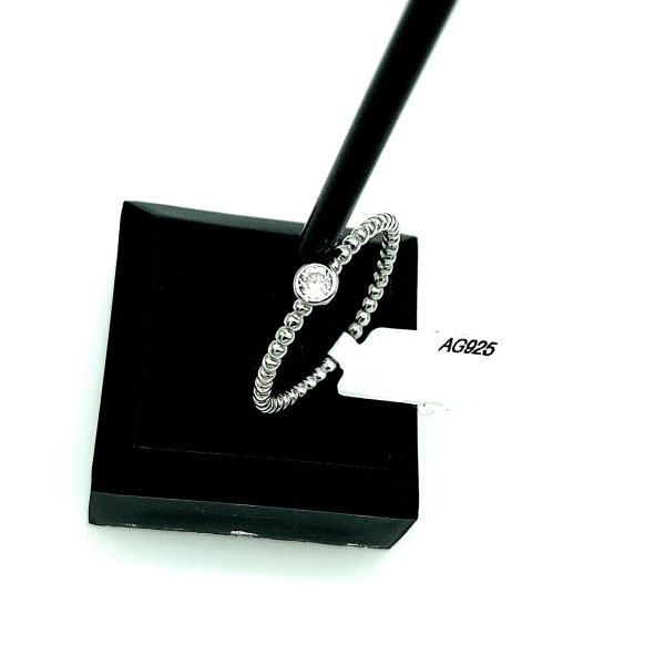Inel din argint 925 cu cristale zirconiu simple one 8 US (diametru 18,2 mm)