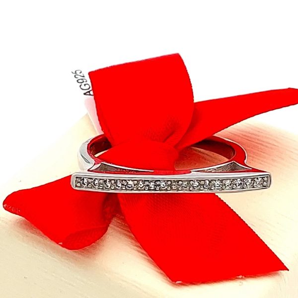 Inel din argint 925 cu cristale zirconiu trendy shape 8 US (diametru 18,2 mm)