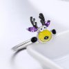 Inel din argint 925 cu email si cristale zirconiu cute elk 8 US (diametru 18,2 mm)
