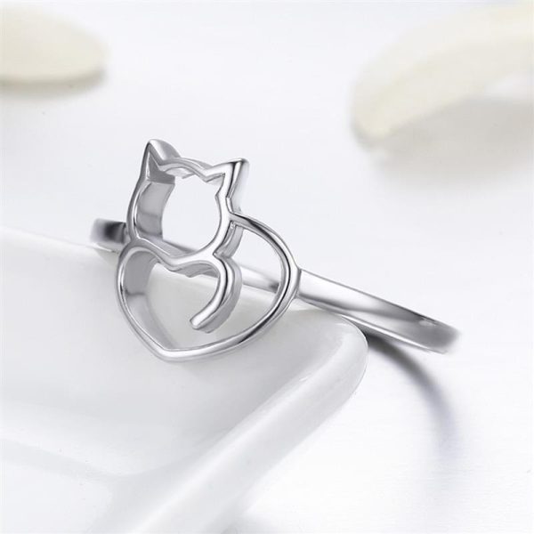Inel din argint 925 cute cat 9 US (diametru 18,9 mm)