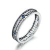 Inel din argint 925 impletit cu cristale zirconiu albastre 8 US (diametru 18,2 mm)