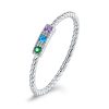 Inel din argint 925 si cristale zirconiu colorful stone 8 US (diametru 18,2 mm)