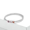 Inel din argint 925 si cristale zirconiu multicolore 8 US (diametru 18,2 mm)