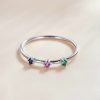 Inel din argint 925 si cristale zirconiu rainbow color