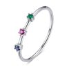 Inel din argint 925 si cristale zirconiu rainbow color