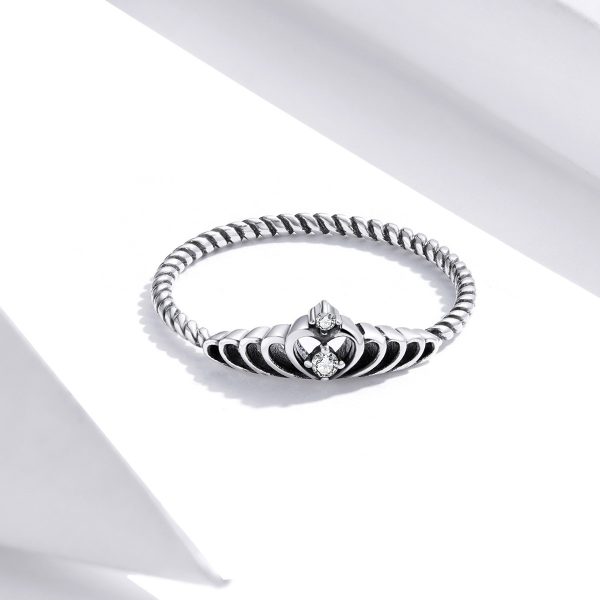 Inel din argint 925 si cristale zirconiu regal tiny crown 8 US (diametru 18,2 mm)