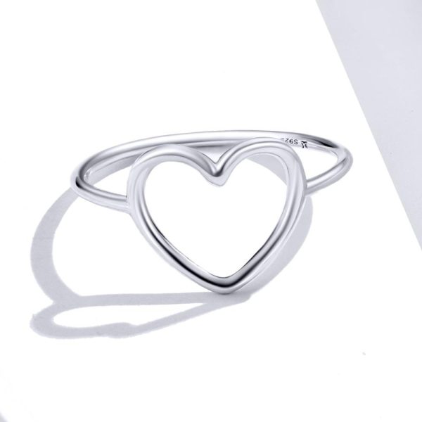 Inel din argint 925 simple heart shape 8 US (diametru 18,2 mm)