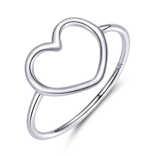 Inel din argint 925 simple heart shape 8 US (diametru 18,2 mm)