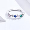 Inel din argint cu 3 cristale zirconiu colorate 8 US (diametru 18,2 mm)