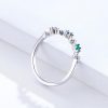Inel din argint cu 3 cristale zirconiu colorate 8 US (diametru 18,2 mm)