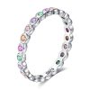 Inel din argint cu cristale zirconiu multicolore glamour 8 US (diametru 18,2 mm)