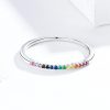 Inel din argint cu cristale zirconiu multicolore soft one 8 US (diametru 18,2 mm)