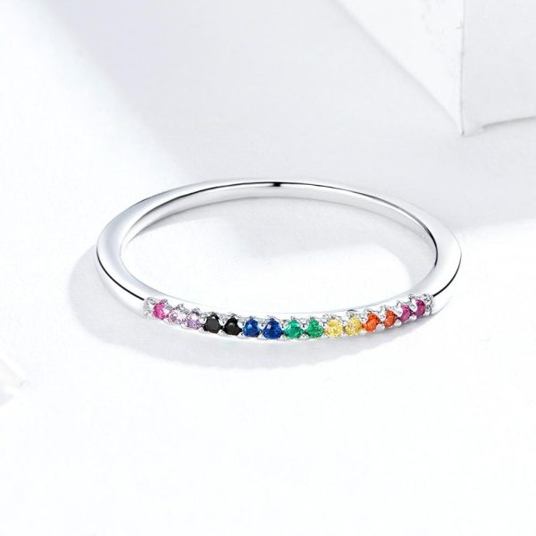 Inel din argint cu cristale zirconiu multicolore soft one 8 US (diametru 18,2 mm)