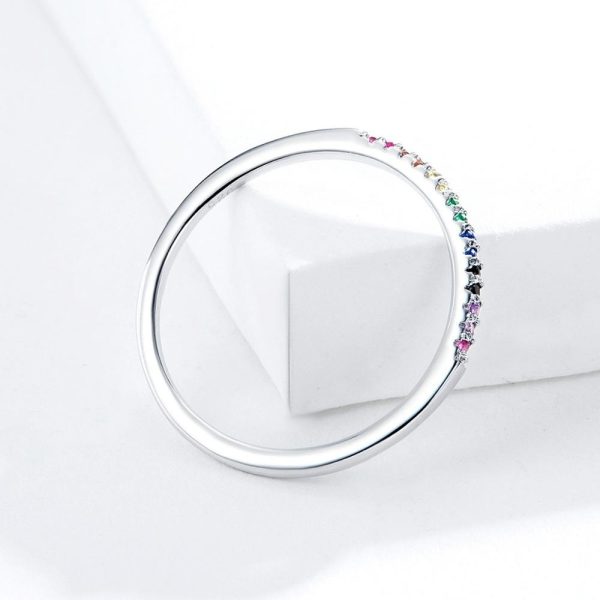 Inel din argint cu cristale zirconiu multicolore soft one 8 US (diametru 18,2 mm)