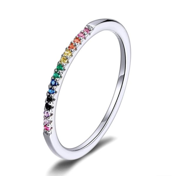 Inel din argint cu cristale zirconiu multicolore soft one 8 US (diametru 18,2 mm)