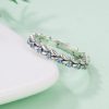 Inel din argint impletit spic de grau cu cristale albastre 8 US (diametru 18,2 mm)