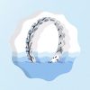 Inel din argint impletit spic de grau cu cristale albastre 8 US (diametru 18,2 mm)