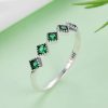 Inel green shape din argint 925 si cristale 8 US (diametru 18,2 mm)