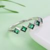 Inel green shape din argint 925 si cristale 8 US (diametru 18,2 mm)