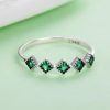 Inel green shape din argint 925 si cristale 8 US (diametru 18,2 mm)