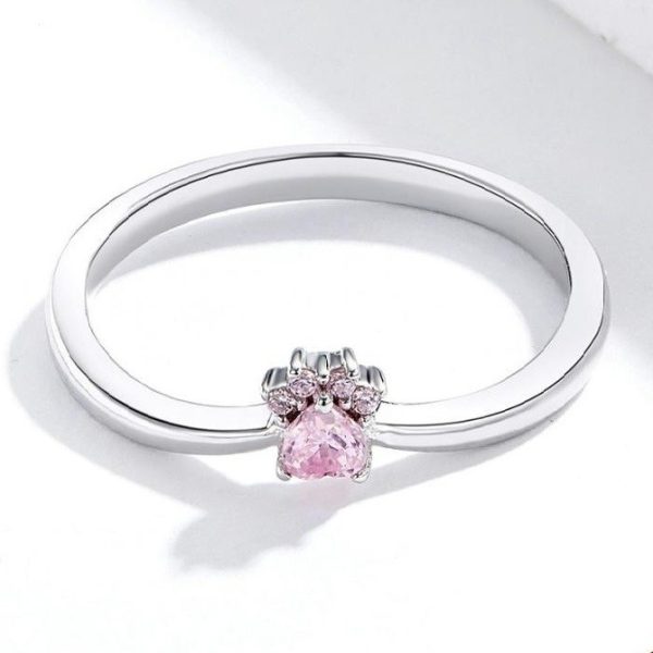 Inel pink print din argint 925 cu cristale zirconiu 8 US (diametru 18,2 mm)