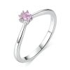 Inel pink print din argint 925 cu cristale zirconiu 8 US (diametru 18,2 mm)