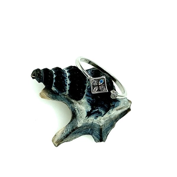 Inel reglabi geometric flower din argint 925