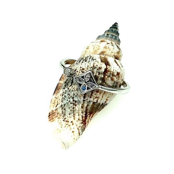 Inel reglabi geometric flower din argint 925