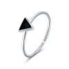 Inel reglabil cute triangle din argint 925 cu email