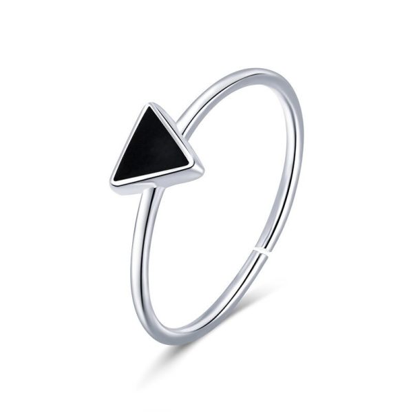 Inel reglabil cute triangle din argint 925 cu email