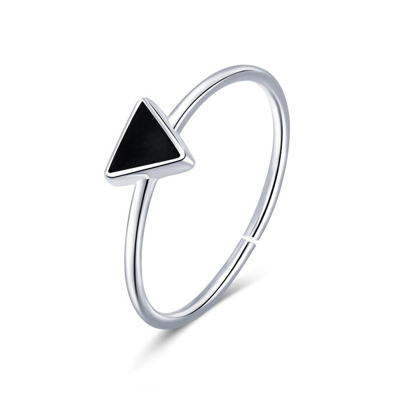 Inel reglabil cute triangle din argint 925 cu email