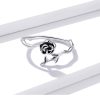 Inel reglabil din argint 925 black rose