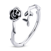 Inel reglabil din argint 925 black rose