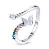 Inel reglabil din argint 925 colorful tiny butterfly
