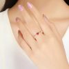 Inel reglabil din argint 925 cu email red heart