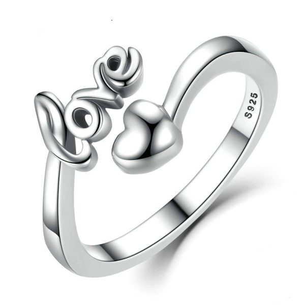 Inel reglabil din argint 925 love is all