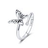 Inel reglabil din argint cu cristale zirconiu cute butterfly