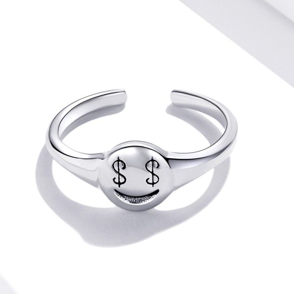 Inel reglabil dollar sign din argint 925