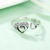 Inel reglabil double heart din argint 925 si cristale