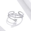 Inel reglabil double star din argint 925 cu cristale