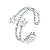 Inel reglabil double star din argint 925 cu cristale