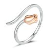 Inel reglabil golden rose din argint 925