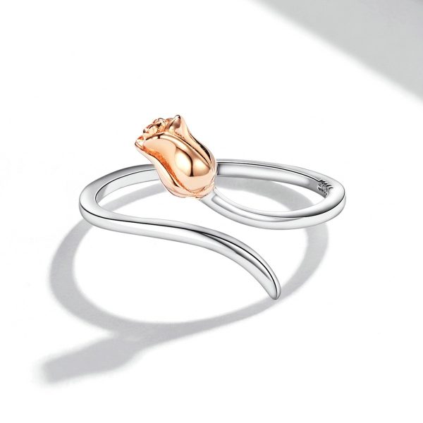 Inel reglabil golden rose din argint 925