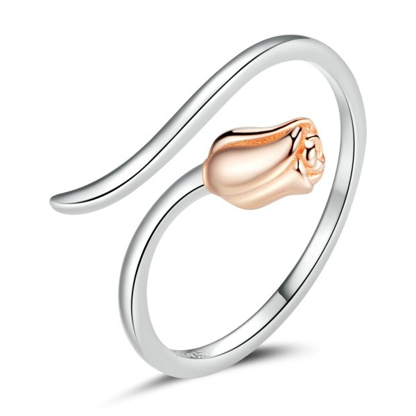 Inel reglabil golden rose din argint 925