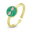 Inel reglabil green face din argint 925