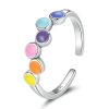 Inel reglabil multicolore shape din argint 925 cu email