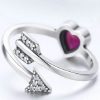 Inel reglabil red heart and arrow din argint 925 cu cristale