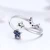 Inel reglabil star and moon din argint 925 cu cristale