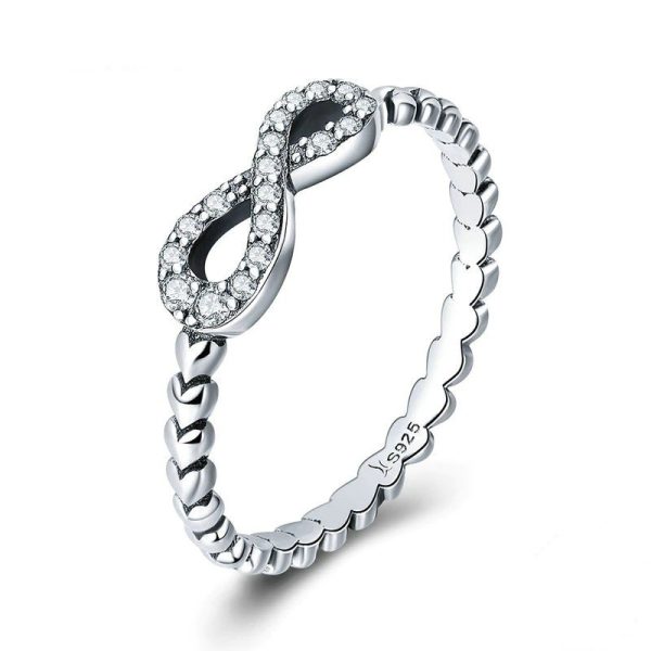 Inel semnul infinitului din argint 925 cu cristale zirconiu 8 US (diametru 18,2 mm)