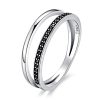 Inel tiny black stone din argint 925 cu cristale zirconiu 8 US (diametru 18,2 mm)